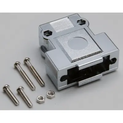 D-Sub connector housing, size: 1 (DE), straight 180°, ABS, silver, 10120247 - 1