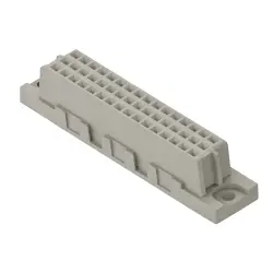 Female connector, type 2C, 48 pole, a-b-c, pitch 2.54 mm, solder pin, straight, gold-plated, 8-1393640-5