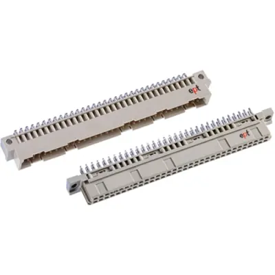 Male connector, type B, 64 pole, a-b, pitch 2.54 mm, solder pin, angled, 101-40064 - 1