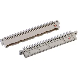 Male connector, type B, 64 pole, a-b, pitch 2.54 mm, solder pin, angled, 101-40064