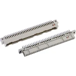 Male connector, type B, 64 pole, a-b, pitch 2.54 mm, solder pin, angled, tin-plated, 101-40064TH