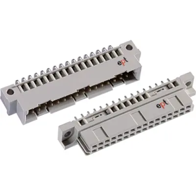 Male connector, type 2B, 32 pole, a-b, pitch 2.54 mm, solder pin, angled, 101-90014 - 1