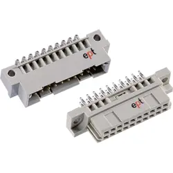 Male connector, type 3B, 20 pole, a-b, pitch 2.54 mm, solder pin, angled, tin-plated, 101-80014