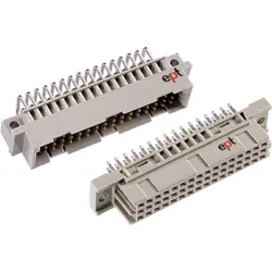 Male connector, type 2C, 48 pole, a-b-c, pitch 2.54 mm, solder pin, angled, 103-90064