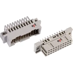 Male connector, type 3C, 20 pole, a-c, pitch 2.54 mm, solder pin, angled, 103-80014