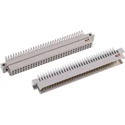 Male connector, type R, 64 pole, a-c, pitch 5.08 mm, solder pin, straight, tin-plated, 115-40054