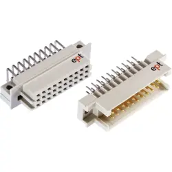 Female connector, type 3R, 30 pole, a-b-c, pitch 2.54 mm, solder pin, angled, 116-80064