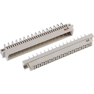 Female connector, type D, 32 pole, a-c, pitch 5.08 mm, solder pin, straight, 106-40065 - 1