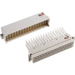 Male connector, type G, 64 pole, z-b-d-f, pitch 5.08 mm, solder pin, angled, tin-plated, 111-40064