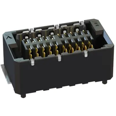 Socket header, 20 pole, pitch 0.8 mm, straight, black, 406-52120-51 - 1
