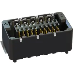 Socket header, 20 pole, pitch 0.8 mm, straight, black, 406-52120-51