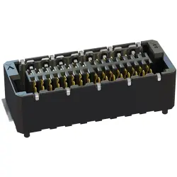 Socket header, 32 pole, pitch 0.8 mm, straight, black, 406-52132-51