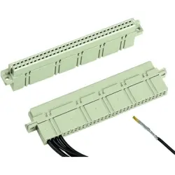 Female connector, type B, 64 pole, a-b, pitch 2.54 mm, crimp connection, straight, gold-plated, 09020643214