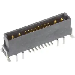 Male connector, 4+16 pole, straight, black, 15724162701333