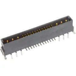 Male connector, 6+26 pole, straight, black, 15726262701333