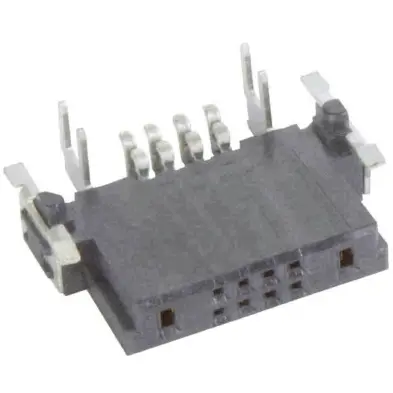 Female connector, 2+8 pole, angled, black, 15852082701333 - 1
