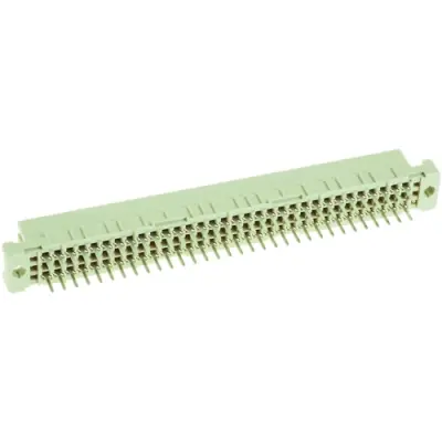Female connector, type C, 64 pole, a-c, pitch 2.54 mm, solder pin, straight, gold-plated, 09032646825 - 1