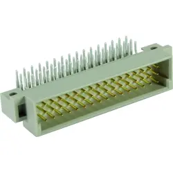Male connector, type 2C, 48 pole, a-b-c, pitch 2.54 mm, solder pin, angled, gold-plated, 09231486921
