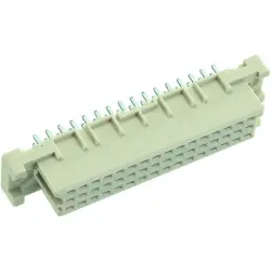 Female connector, type 2C, 48 pole, a-b-c, pitch 2.54 mm, solder pin, straight, gold-plated, 09232486824