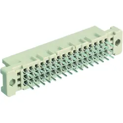 Female connector, type 2C, 48 pole, a-b-c, pitch 2.54 mm, solder pin, straight, gold-plated, 09232486825