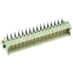 Male connector, type F, 32 pole, z-b, pitch 5.08 mm, solder pin, angled, gold-plated, 09061326901