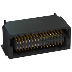 Socket header, 32 pole, pitch 0.8 mm, angled, black, 406-51032-51