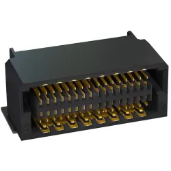 Socket header, 32 pole, pitch 0.8 mm, angled, black, 406-51132-51