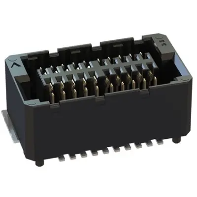 Socket header, 20 pole, pitch 0.8 mm, straight, black, 406-52020-51 - 1