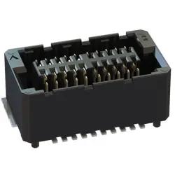 Socket header, 20 pole, pitch 0.8 mm, straight, black, 406-52020-51