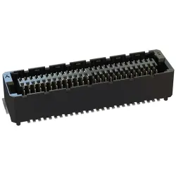 Socket header, 52 pole, pitch 0.8 mm, straight, black, 406-52052-51