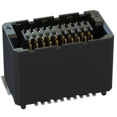 Socket header, 20 pole, pitch 0.8 mm, straight, black, 406-53020-51 - 1