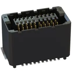 Socket header, 20 pole, pitch 0.8 mm, straight, black, 406-53020-51