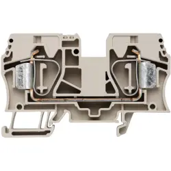 Through terminal block, spring balancer connection, 1.5-16 mm², 2 pole, 76 A, 8 kV, dark beige, 1745230000
