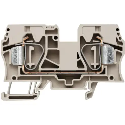 Through terminal block, spring balancer connection, 1.5-16 mm², 2 pole, 76 A, 8 kV, dark beige, 1745230000 - 1