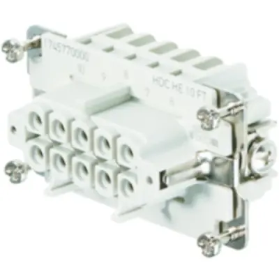 Socket contact insert, 4, 10 pole, equipped, tension clamp connection, with PE contact, 1745770000 - 1