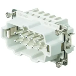 Pin contact insert, 4, 10 pole, equipped, tension clamp connection, with PE contact, 1745830000