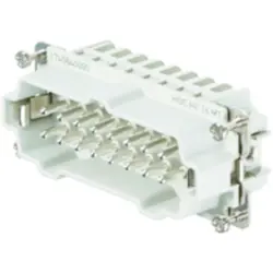 Pin contact insert, 6, 16 pole, equipped, tension clamp connection, with PE contact, 1745840000