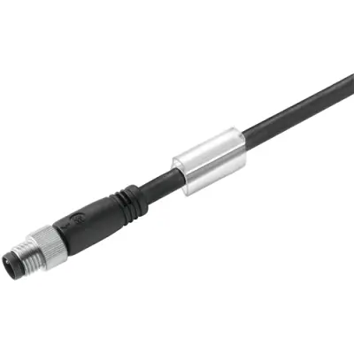Sensor actuator cable, M8, poles 3, pin, male, straight to open end, 3m - 1