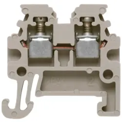 Through terminal block, screw connection, 0.5-1.5 mm², 2 pole, 17.5 A, 4 kV, dark beige, 1753280000