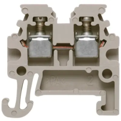 Through terminal block, screw connection, 0.5-1.5 mm², 2 pole, 17.5 A, 4 kV, dark beige, 1753280000 - 1