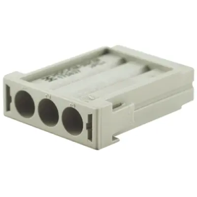 Socket contact insert, 3 pole, unequipped, crimp connection, with PE contact, 1758370000 - 1