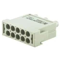 Pin contact insert, 10 pole, unequipped, crimp connection, with PE contact, 1758400000