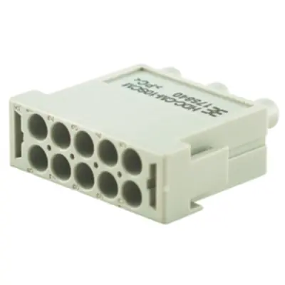 Pin contact insert, 10 pole, unequipped, crimp connection, with PE contact, 1758400000 - 1