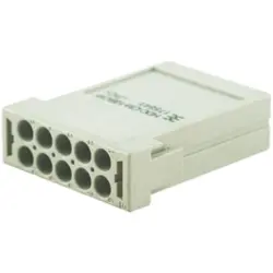 Socket contact insert, 10 pole, unequipped, crimp connection, with PE contact, 1758410000