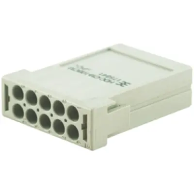 Socket contact insert, 10 pole, unequipped, crimp connection, with PE contact, 1758410000 - 1