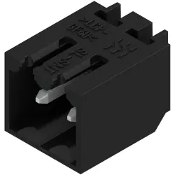 Pin header, 2 pole, pitch 3.5 mm, angled, black, 1761542001