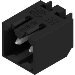 Pin header, 2 pole, pitch 3.5 mm, angled, black, 1761544002