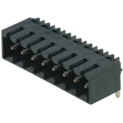 Pin header, 3 pole, pitch 3.5 mm, angled, black, 1761554002