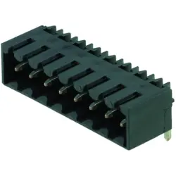 Pin header, 8 pole, pitch 3.5 mm, angled, black, 1761602001