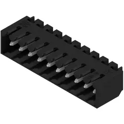 Pin header, 10 pole, pitch 3.5 mm, angled, black, 1761622001